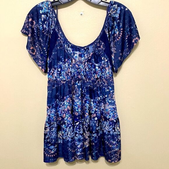 EUC Free People Floral Top - Picture 1 of 5
